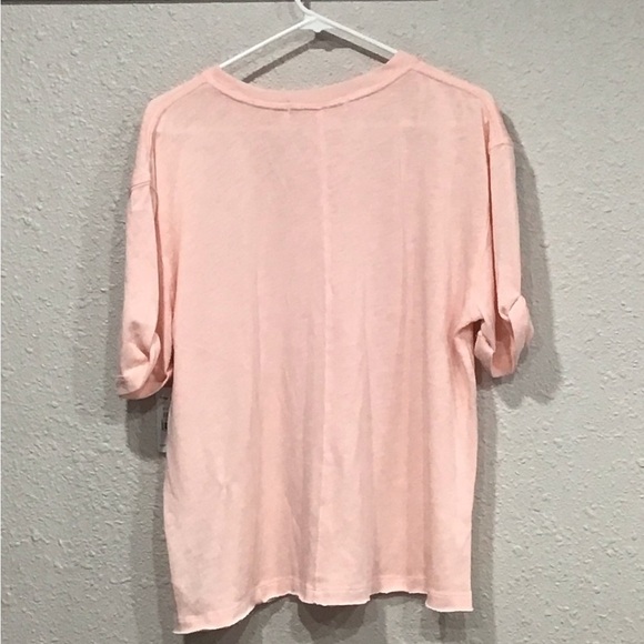 NWT Free People We The Free Cassidy Cuffed Sleeve T-Shirt Pink Women’s Size S - Picture 4 of 5